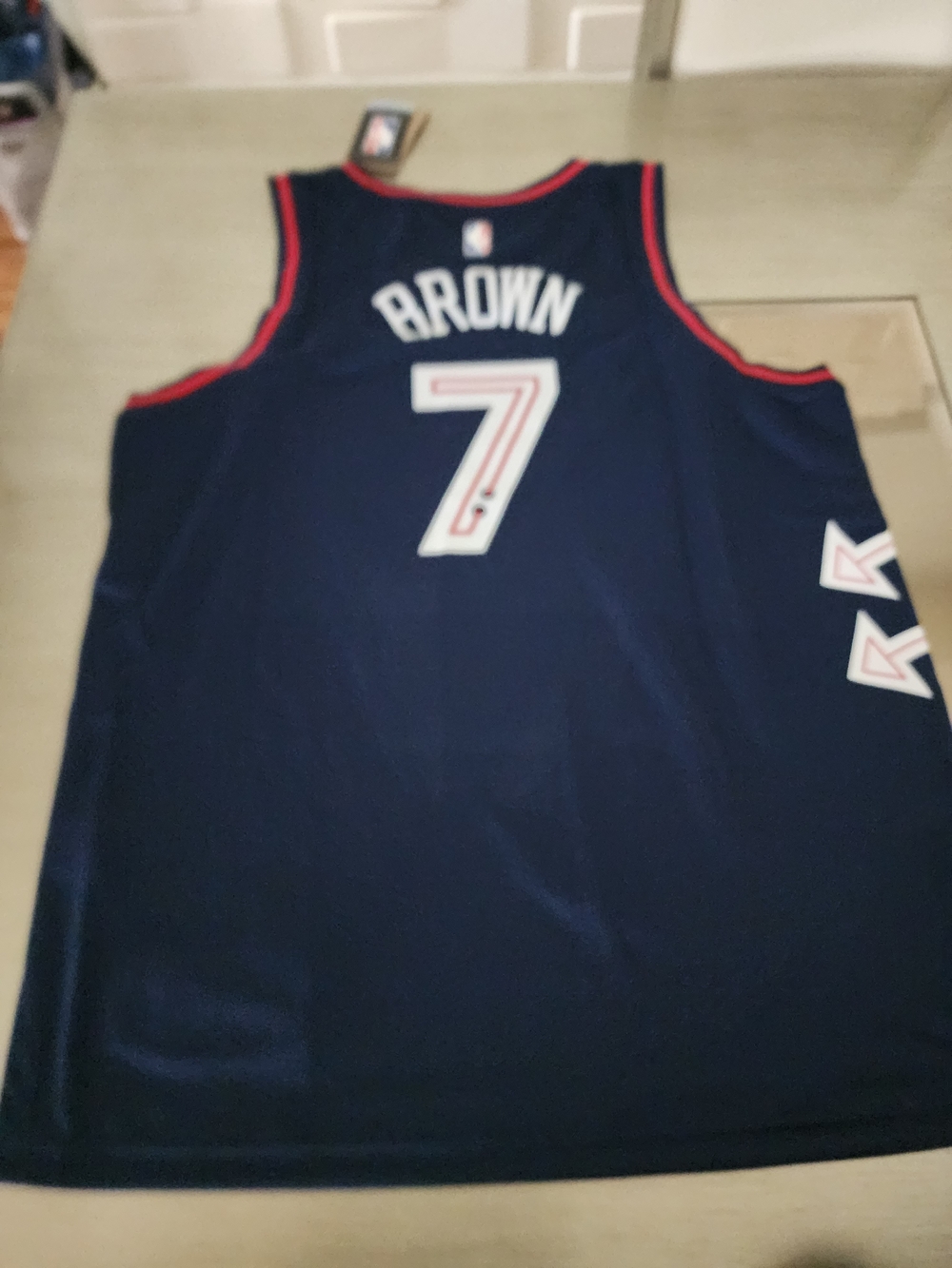 NBA Kids Navy Blue 'Brown #7' Basketball Jersey